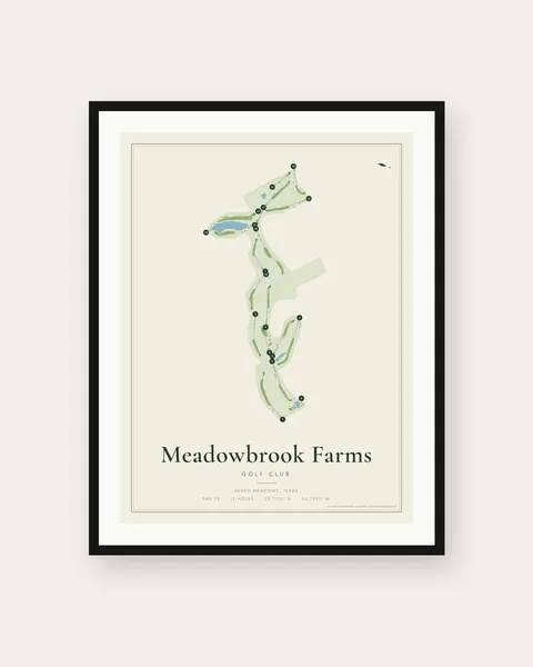 Meadowbrook Farms Golf Club golf course map print