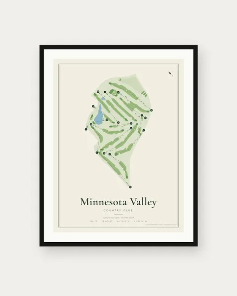 Minnesota Valley Country Club golf course map print