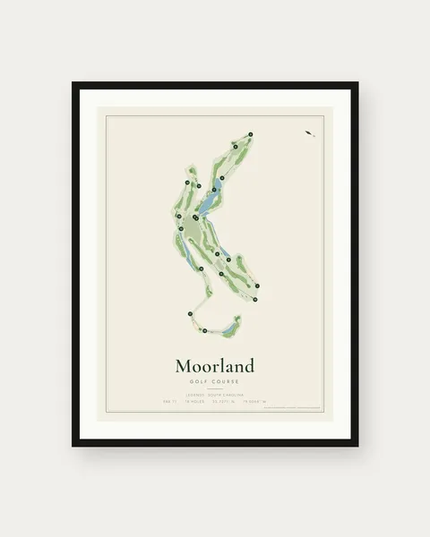 Moorland Golf Course golf course map print