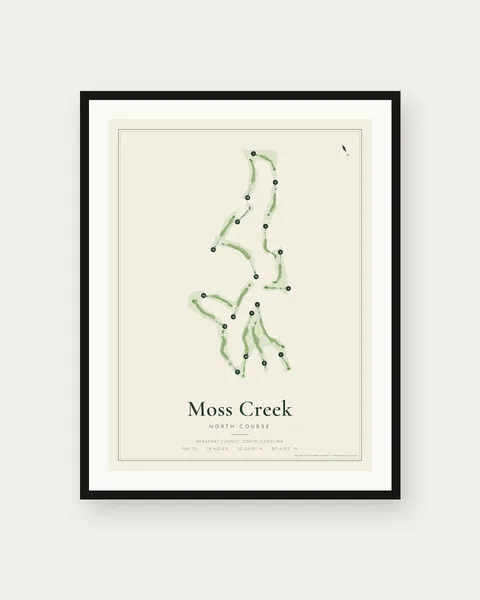 Moss Creek North Course golf course map print