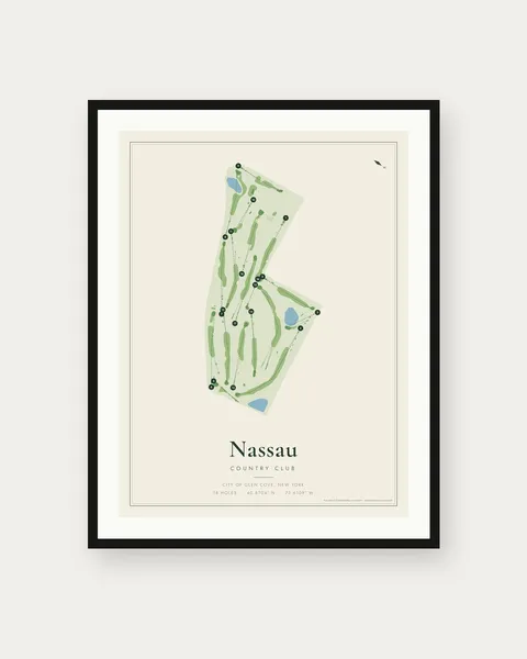 Nassau Country Club golf course map print