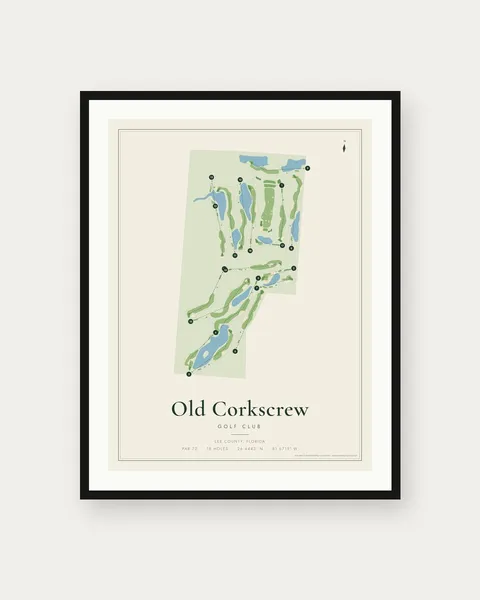 Old Corkscrew Golf Club golf course map print