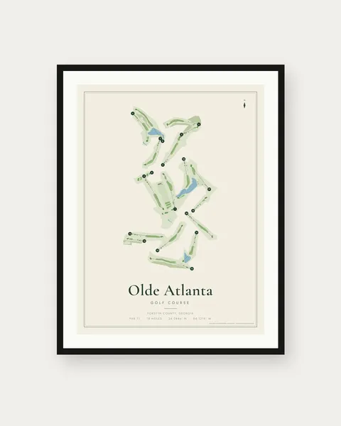 Olde Atlanta Golf Course golf course map print