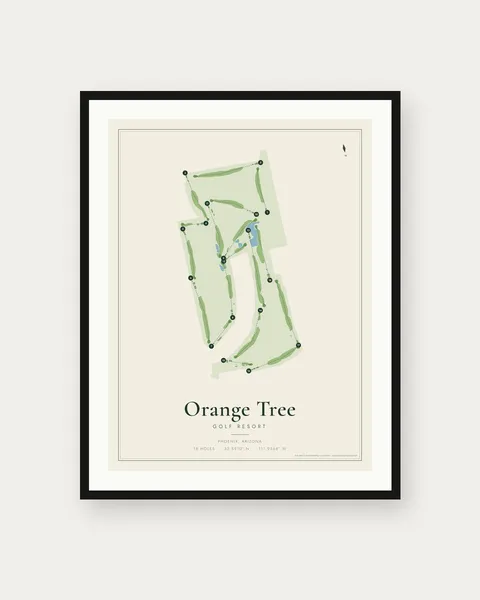Orange Tree Golf Resort golf course map print