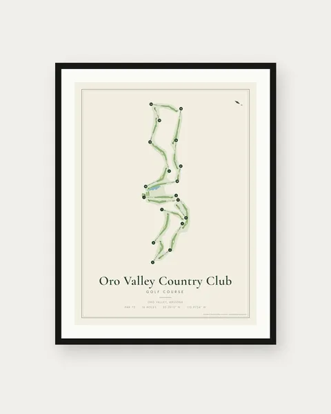 Oro Valley Country Club Golf Course golf course map print