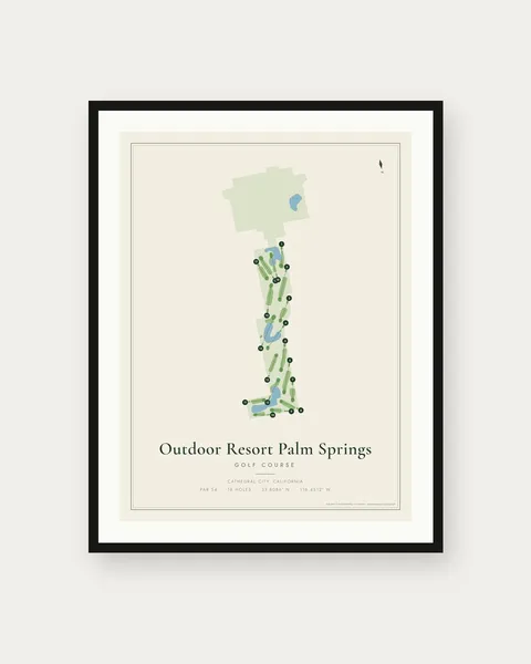 Outdoor Resort Palm Springs golf course map print