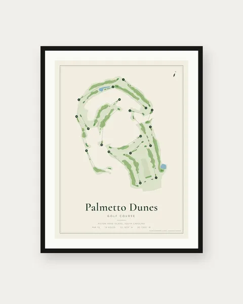 Palmetto Dunes - Arthur Hills Golf Course golf course map print
