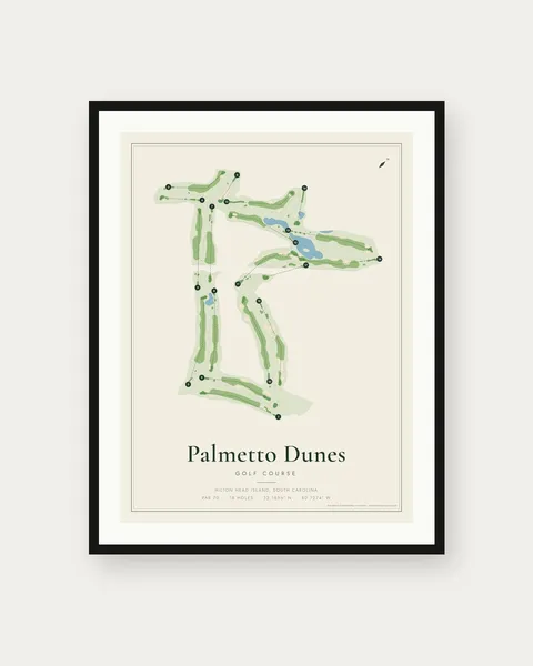 Palmetto Dunes - George Fazio Golf Course golf course map print