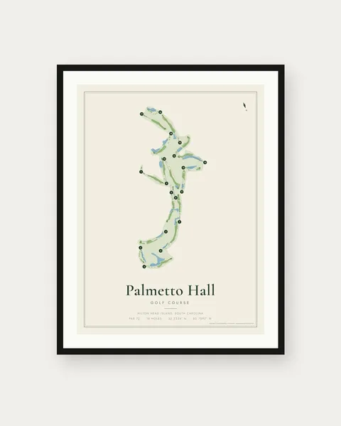 Palmetto Hall - Robert Cupp Golf Course golf course map print