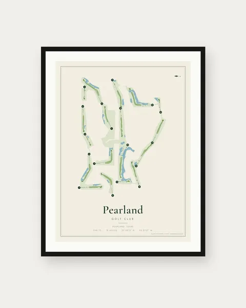 Pearland Golf Club golf course map print