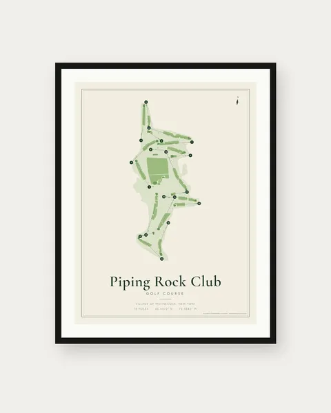 Piping Rock Club golf course map print