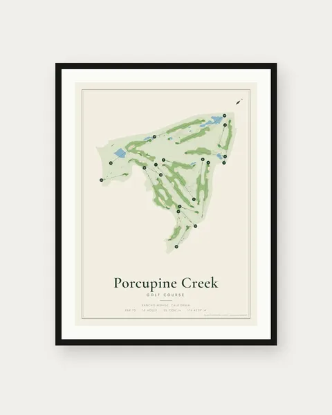 Porcupine Creek golf course map print