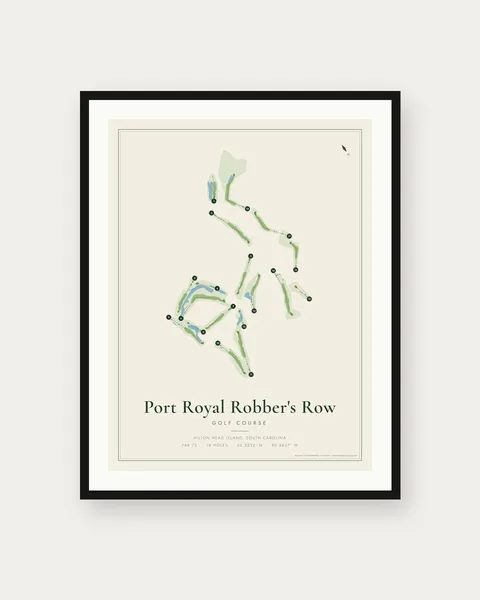 Port Royal Robber's Row Golf Course golf course map print