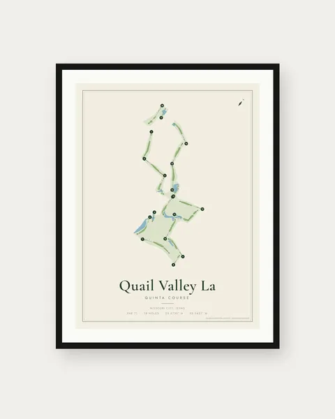 Quail Valley La Quinta Course golf course map print
