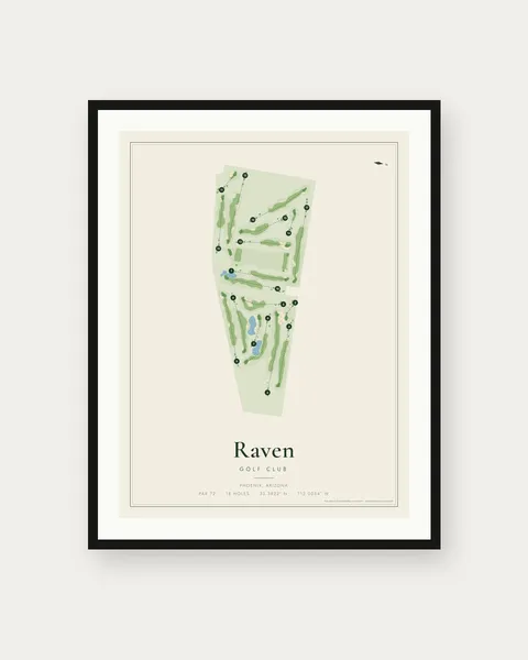 Raven Golf Club - Phoenix golf course map print