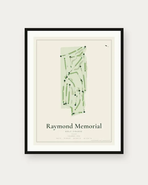 Raymond Memorial Golf Course golf course map print