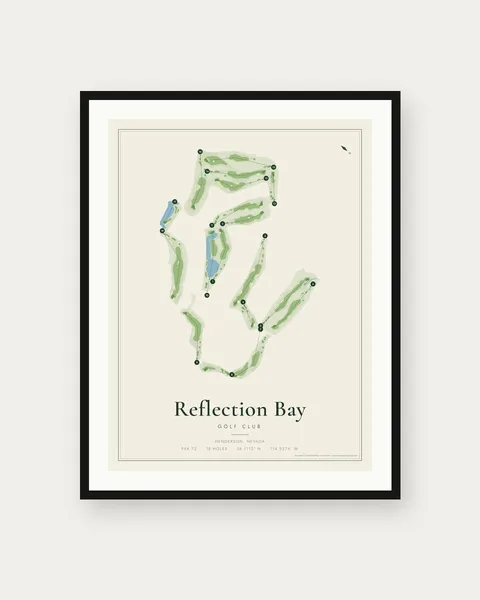 Reflection Bay Golf Club golf course map print