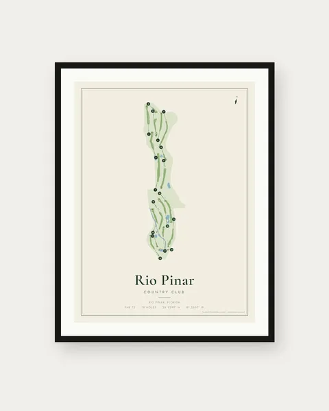 Rio Pinar Country Club golf course map print