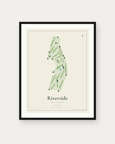 Riverside Golf Course golf course map print