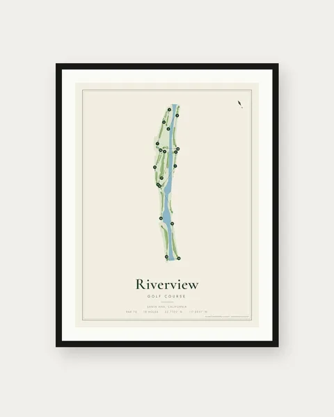 Riverview Golf Course golf course map print