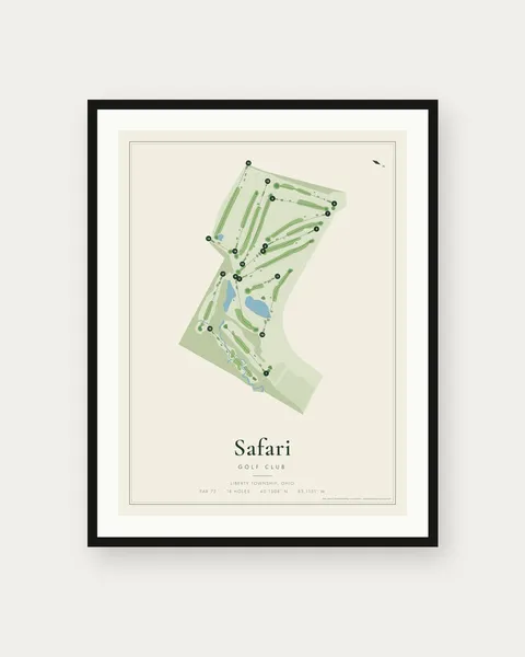 Safari Golf Club golf course map print