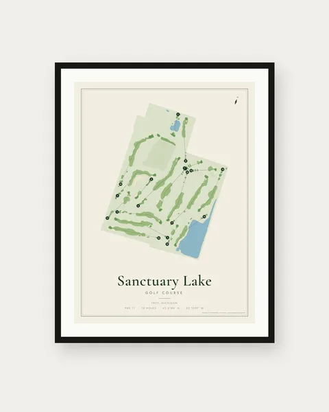 Sanctuary Lake Golf Course golf course map print