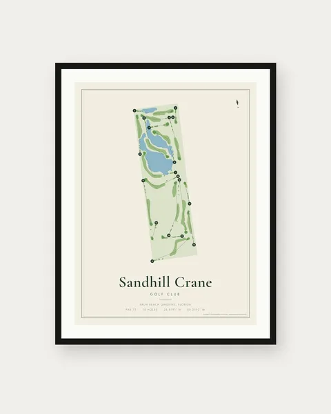 Sandhill Crane Golf Club golf course map print
