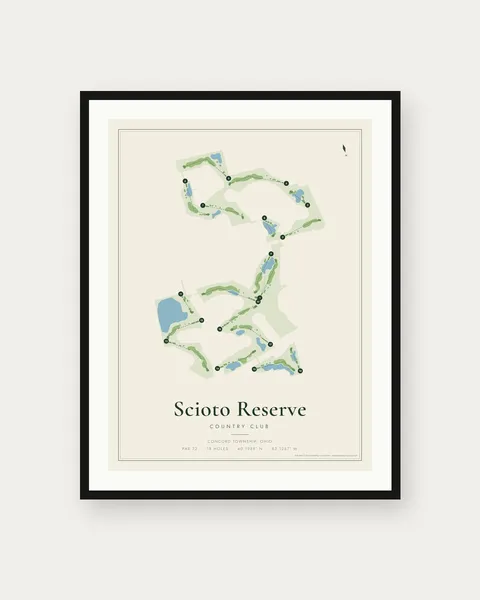 Scioto Reserve Country Club golf course map print