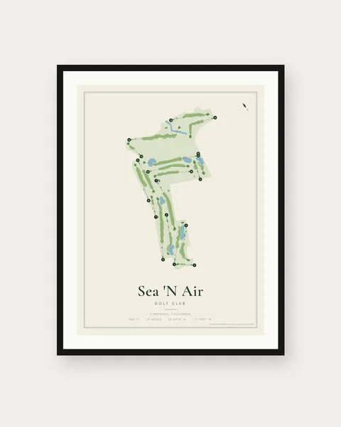 Sea 'N Air Golf Club golf course map print