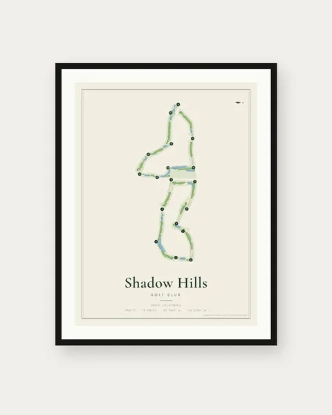 Shadow Hills Golf Club - South Course golf course map print