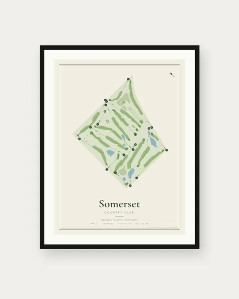 Somerset Country Club golf course map print