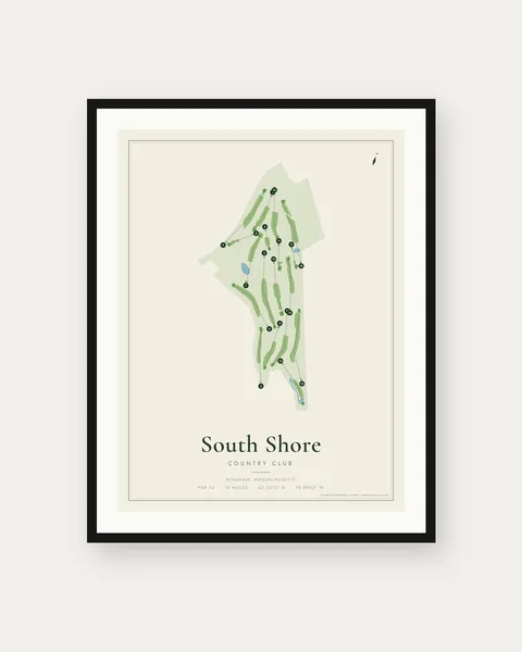 South Shore Country Club golf course map print