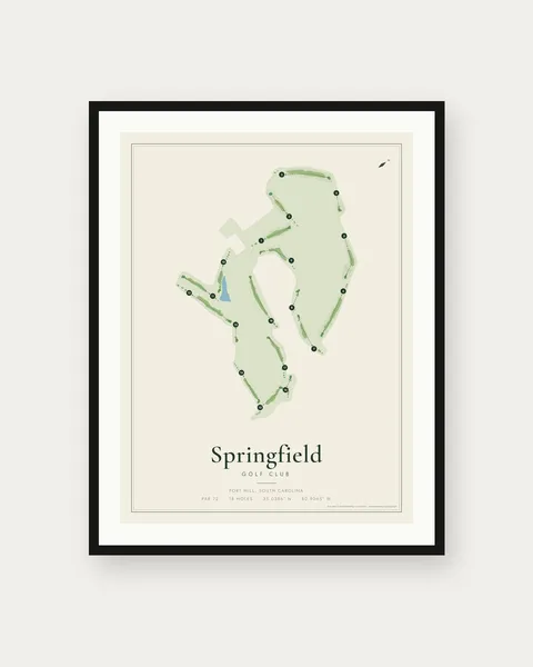 Springfield Golf Club golf course map print