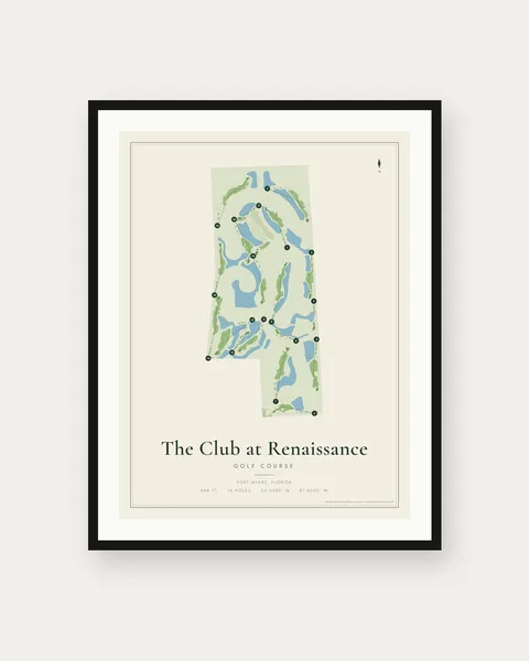 The Club at Renaissance golf course map print