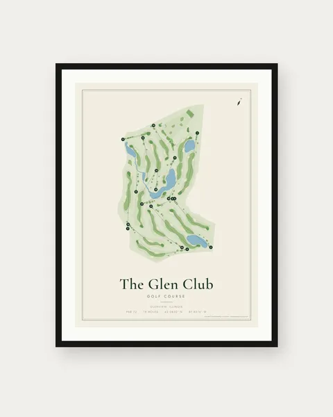 The Glen Club golf course map print