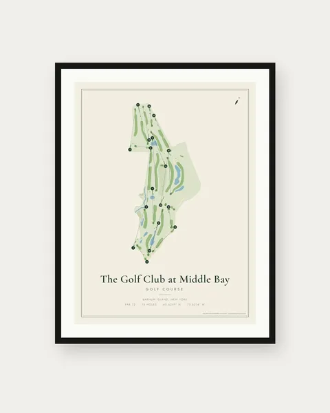 The Golf Club at Middle Bay golf course map print