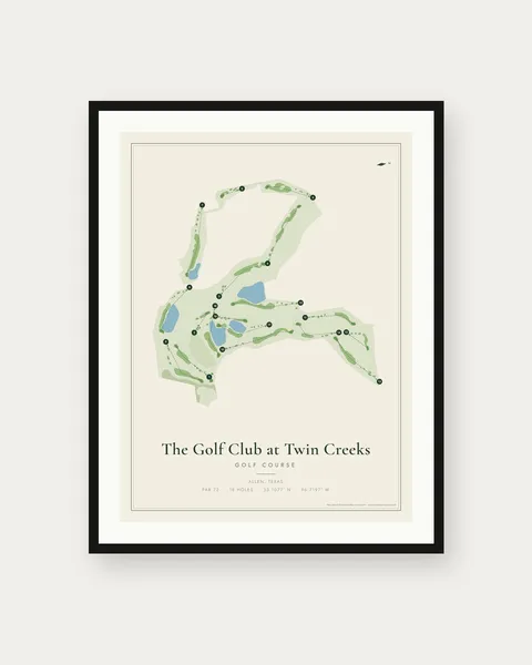The Golf Club at Twin Creeks golf course map print