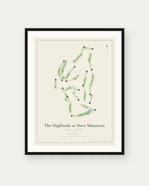 The Highlands at Dove Mountain (Heritage Highlands) golf course map print