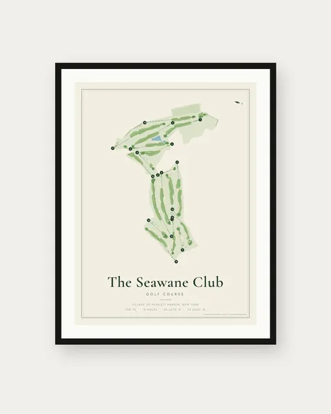 The Seawane Club golf course map print
