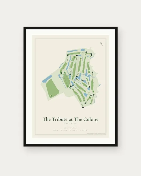 The Tribute at The Colony Golf Club golf course map print