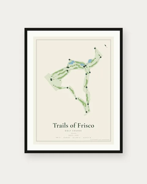 Trails of Frisco Golf Course golf course map print