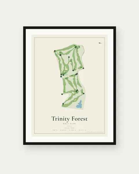 Trinity Forest Golf Club golf course map print