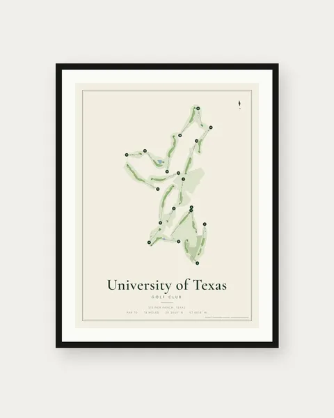University of Texas Golf Club golf course map print