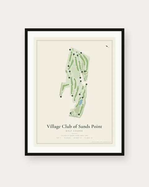 Village Club of Sands Point golf course map print