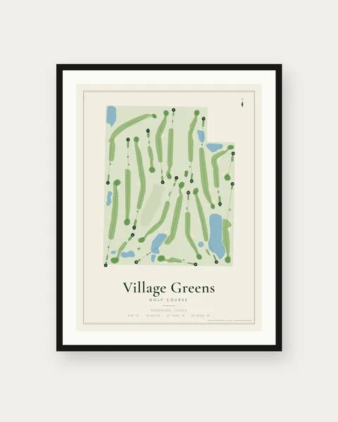 Village Greens of Woodridge golf course map print