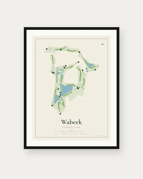Wabeek Country Club golf course map print