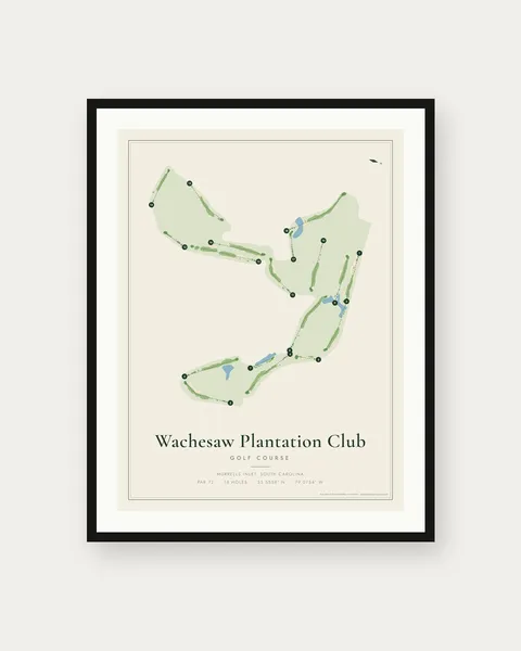 Wachesaw Plantation Club golf course map print