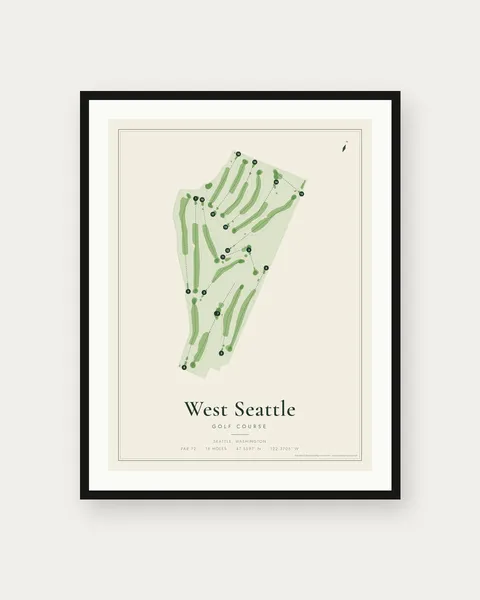 West Seattle Golf Course golf course map print