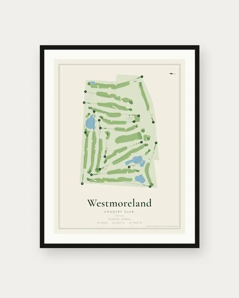 Westmoreland Country Club golf course map print