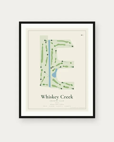 Whiskey Creek Country Club golf course map print